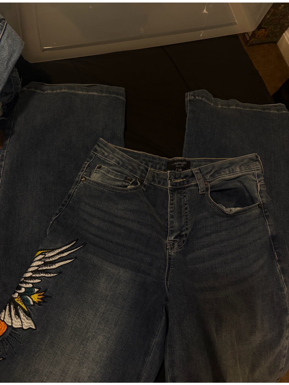 Ed Hardy Embroidered Denim Jeans